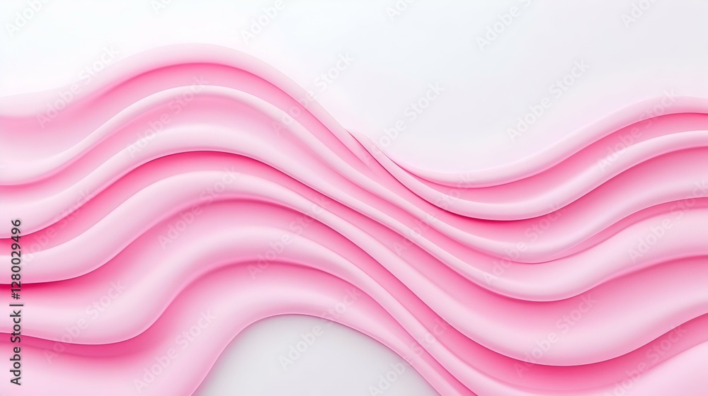 Poster pink line chart visualization, a dynamic abstract representation of data trends with fluid lines and