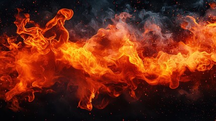 Fototapeta premium Dynamic flames and smoke creating an abstract background