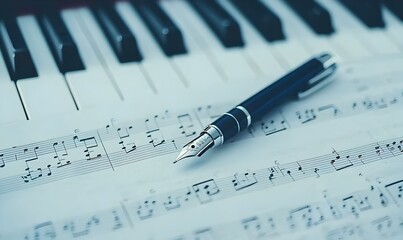 Handwritten Piano Sheet Music, a close-up view of intricate notes and annotations showcasing musical creativity and personal touch.