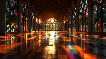 Stunning light patterns dance on polished floor historic chapel photography serene low angle artistry