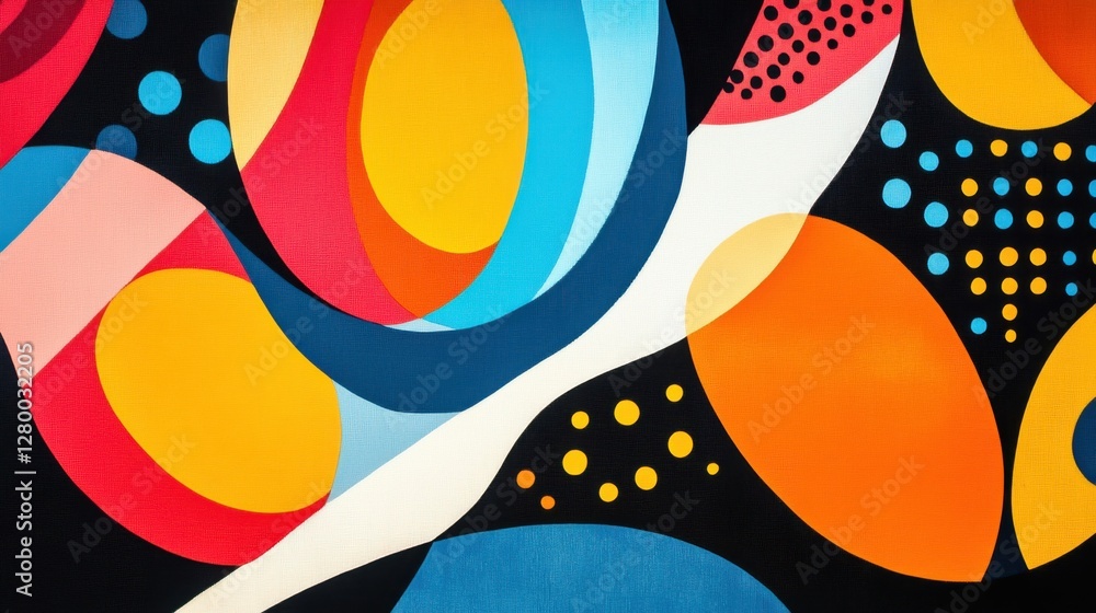 Poster colorful abstract art with bold shapes and dynamic patterns