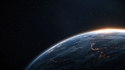 Fototapeta premium Earth seen from space with a glowing horizon