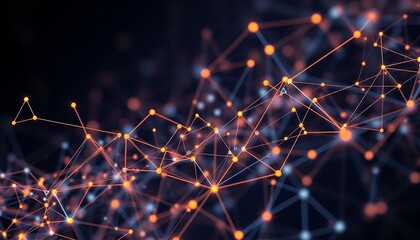 Obraz premium Orange and Blue Interwoven Network Design