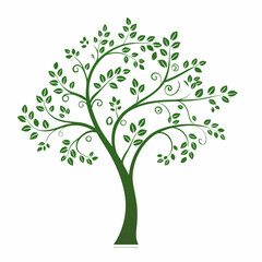 Fototapeta premium Green tree silhouette isolated vector illustration