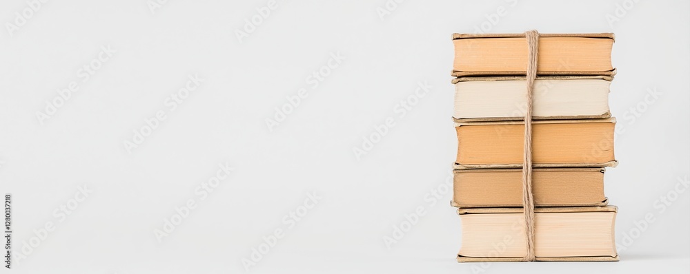Poster budget friendly economical concepts. stack of neatly arranged cardboard boxes on a plain background.