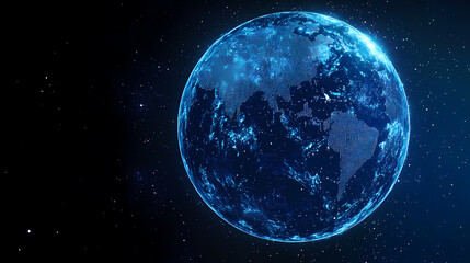 Obraz premium Blue Earth in Space with Stars