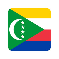 Flag of Comoros. Comoros rounded square flag icon digital vector illustration