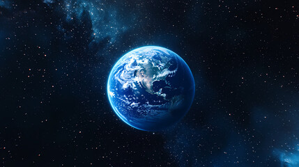 Earth from Space: A Blue and White Sphere Surrounded by Stars