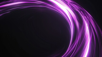 Curving Purple Light Streaks on Black Background