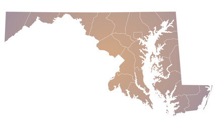 Maryland administrative map. counties of Maryland map, blank Map, empty map of Maryland