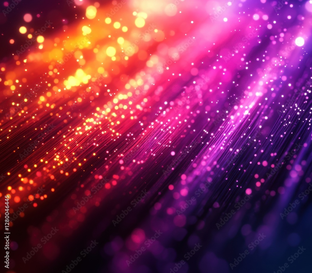 Poster vibrant abstract background with colorful bokeh effects and light streaks for creative projects and 