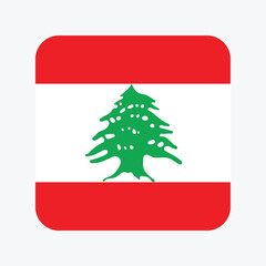 Flag of Lebanon. Lebanon rounded square flag icon digital vector illustration