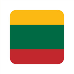 Flag of Lithuania. Lithuania rounded square flag icon digital vector illustration