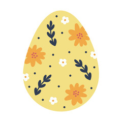 Easter egg with flower folk print