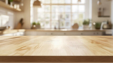 Wooden tabletop display stand in the kitchen