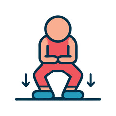 calisthenics man squat platform icon