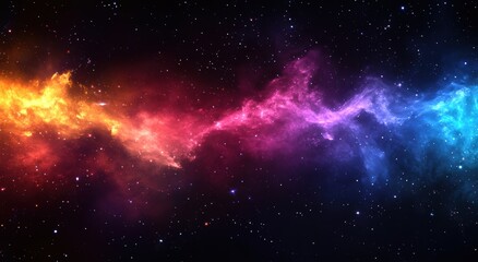 Vibrant Cosmic Nebula With Colorful Gas Clouds Illuminating The Dark Universe Full Of Stars Captured In Stunning Detail For Space Enthusiasts And Artists