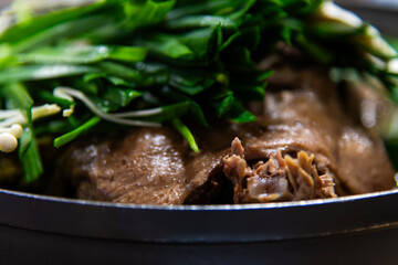 duck stew before boiling in the pot
