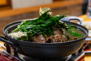 duck stew before boiling in the pot