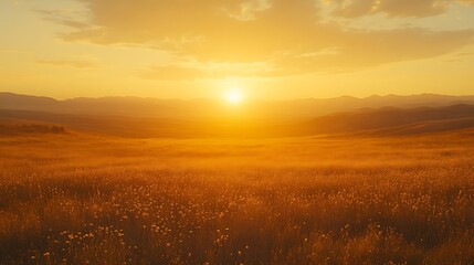 Obraz premium Golden Sunset Plainscape