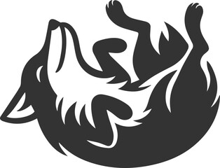 A fox rolling on the ground vector