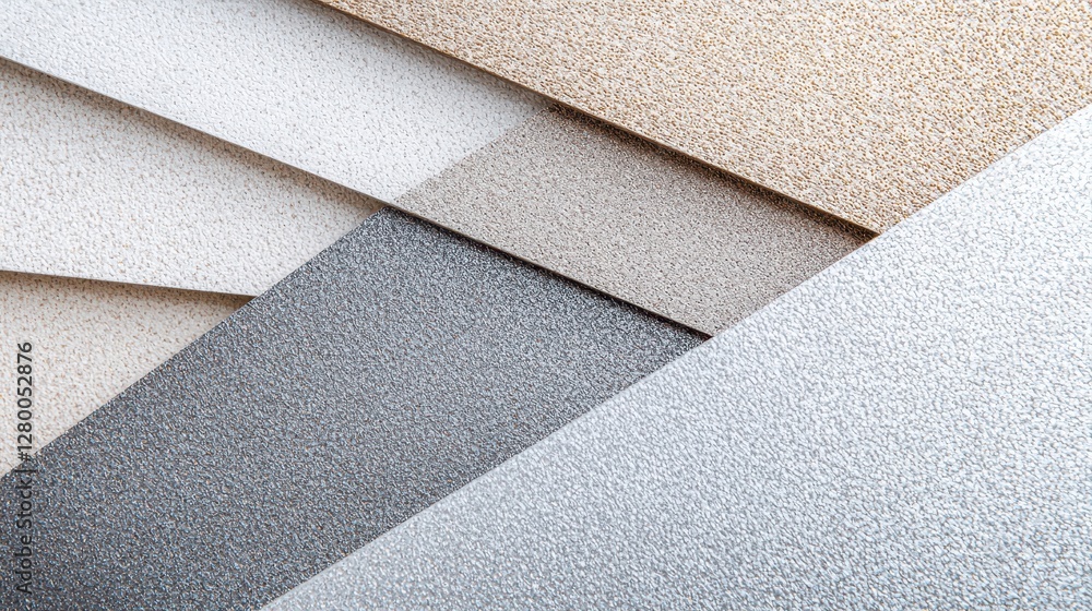 Poster sandpaper sheets in various colors arranged in layers.