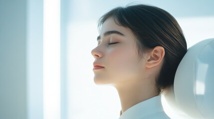 Nerve therapy session in a bright, modern therapy room with a therapist. Featuring healing and relaxation