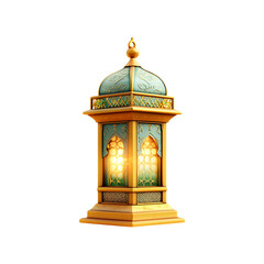 Islamic ramadan kareem lantern isolated on a transparent background.