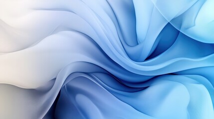 Obraz premium Fluid abstract design digital art soft blue tones modern aesthetic visual harmony