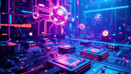 Obraz premium electronic circuit board with processor