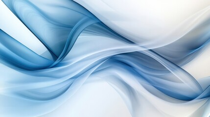 Obraz premium Flowing blue waves abstract art digital creation calm environment aesthetic viewpoint