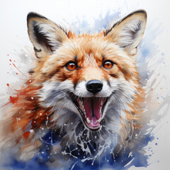 Naklejka premium Portrait of a fox. Graphic Representation