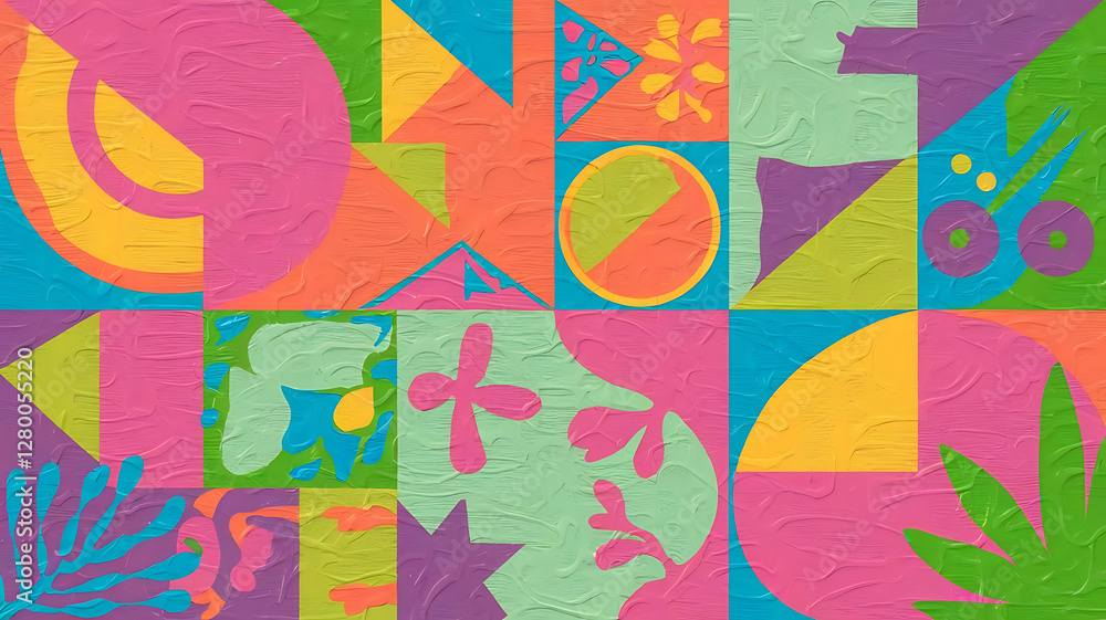 Fototapete abstract background with colorful geometric shapes. illustration for your design.