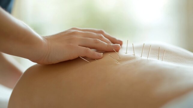 Nerve therapy session in a calm, minimalist clinic. Featuring healing and relaxation
