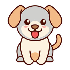 Kawaii Puppy Sitting Cute Cartoon
