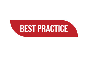 Red banner best practice isolated on white background.