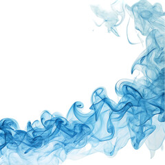 Fototapeta premium A high quality blue smoke border illustration isolated on white background. Trending blue frame effect on white background. 