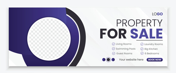 Modern Real estate Facebook cover design template banner