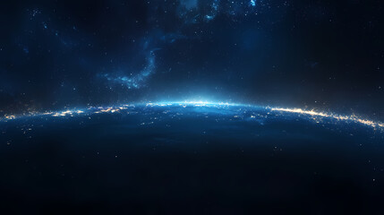 Obraz premium Earth from Space: City Lights and Dark Oceans