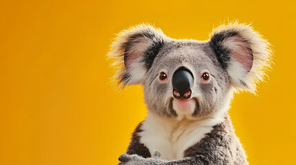 Fototapeta premium Koala in Yellow Background Artwork