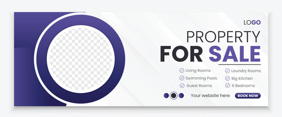 Modern Real estate Facebook cover design template banner