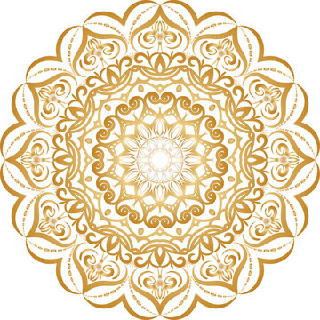Ornamental luxury mandala pattern background with royal golden arabesque pattern Arabic Islamic east style. Traditional Turkish, Indian motifs. Great for fabric and textile, wallpaper, packaging manda