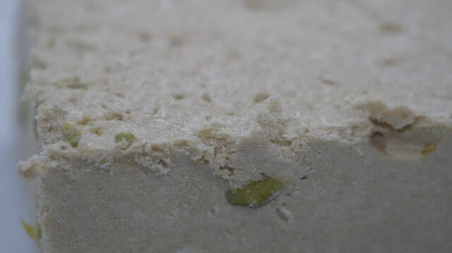 A macro shot of halva for Ramadan.