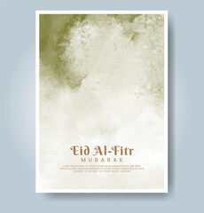 Eid al-fitr with watercolor background. Abstract illustration