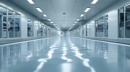 Cleanroom Corridor  Industrial Interior  Modern Factory