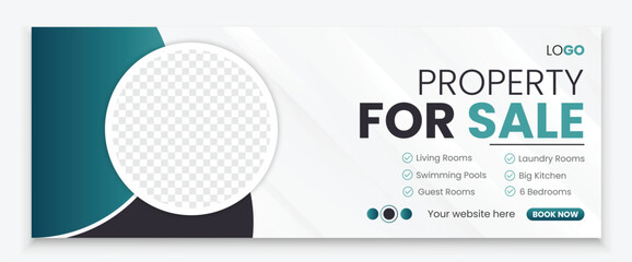 Modern Real estate Facebook cover design template banner