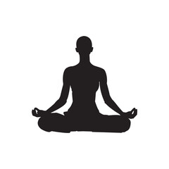 silhouette of a woman meditating