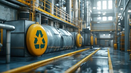 Recycling Plant Interior  Industrial Sustainability