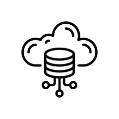 Black line icon for data