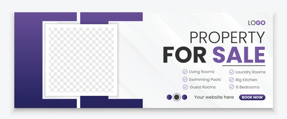 Modern Real estate Facebook cover design template banner